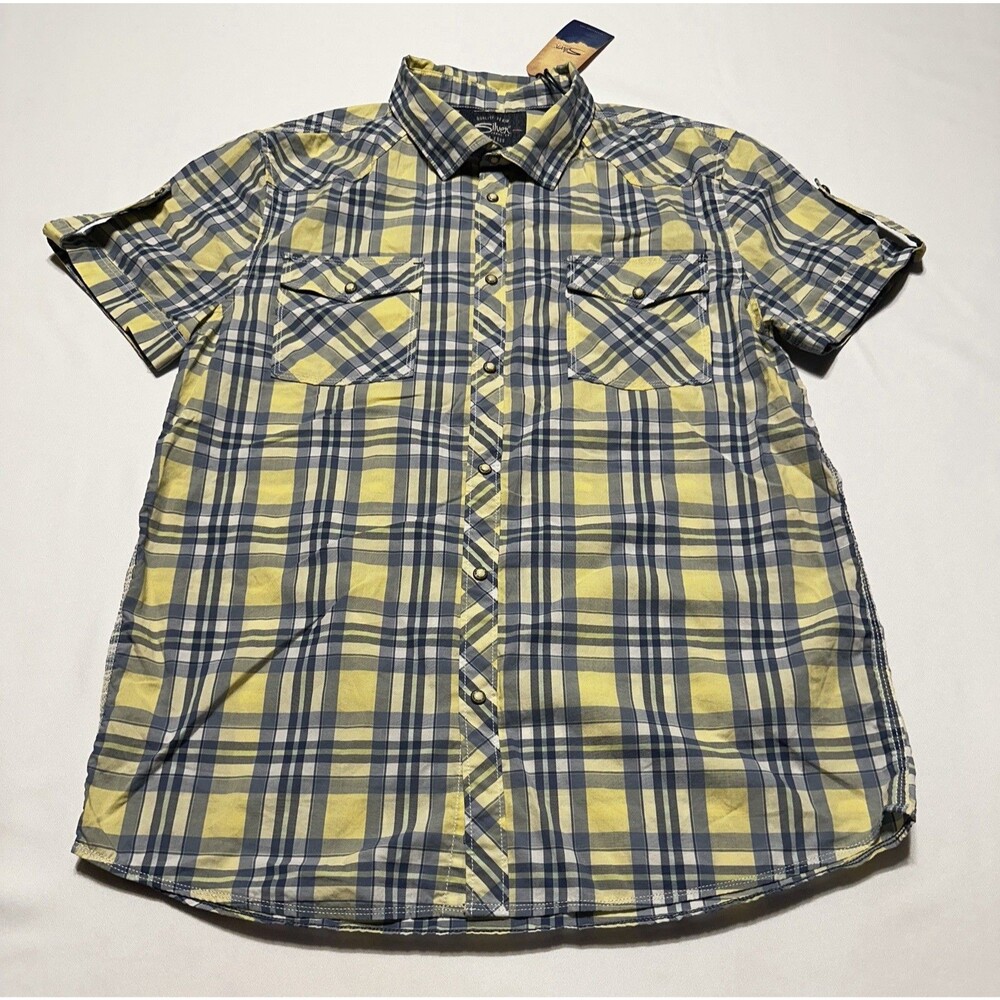 Silver Jeans Co Snap Button Short Sleeve Shirt Mens Size Medium Summer NWT New